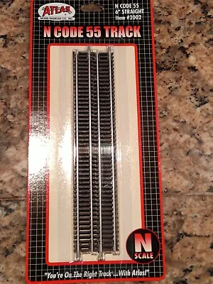 NEW Atlas #2002 N Scale Code 55 6  Straight Track (6 Pack) - Free Shipping • $11.50