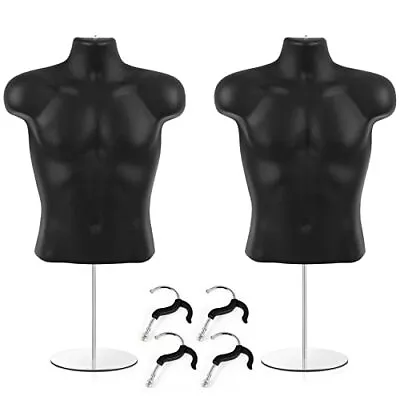 Geetery 2 Pack Male Mannequin Torso Dress Form Mannequin Body T Shirt Display... • $123.88