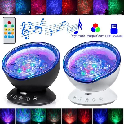 £20.87 • Buy Ocean Wave Music LED Night Light Projector Lamp Remote Baby Kids Xmas Gift