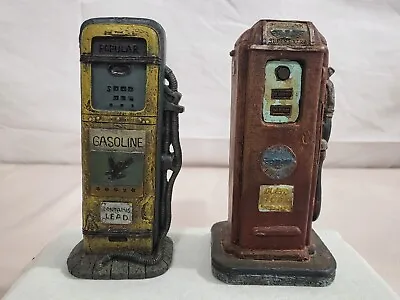 TOWN HOUSE MINIATURES VINTAGE GAS PUMPS Pair Of Gas Pumps Solid Base (JP4054) • $7