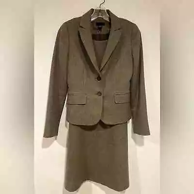 Gorgeous Vintage Y2K J Crew Wool Tweed Suit Dress And Blazer Size 0 • $100