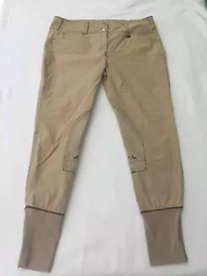 Womens Equine Couture Sportif Equestrian Horse Riding Pants Breeches Tan Size 32 • $19.99