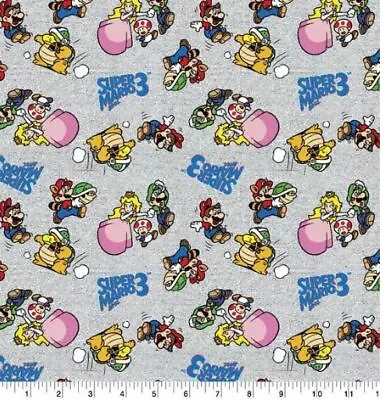 $3.99 • Buy Nintendo Super Mario Bros & Friends 100% Cotton Fabric Fat Quarter Toad Peach