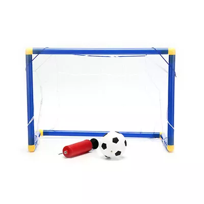 Folding Mini Football Soccer Goal Post Net Set With Pump Kids Sport ToyYUI1 • $10.18