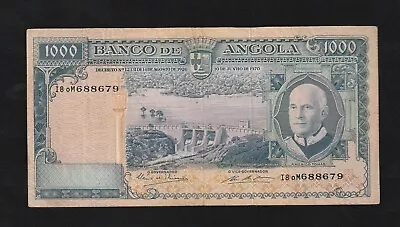 🇦🇴 ANGOLA  1000 Escudos 1970  Americo Tomas  P# 98 BANKNOTE • $35