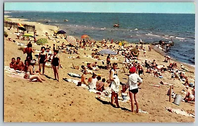Cedar Point Ohio OH - Bathing Beach Ohio's Lake Erie - Vintage Postcard • $5.39