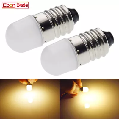 2Pcs E10 LED Bulbs Screw Base Warm White 4300K 3030 1SMD 1447 Light Lamp 6V DC • $2.99