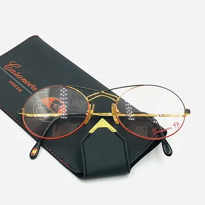 Casanova Eyeglasses Ladies Oval Black Red Gold Crazy Vintage 80s Venice AC 1 NOS • $97.97