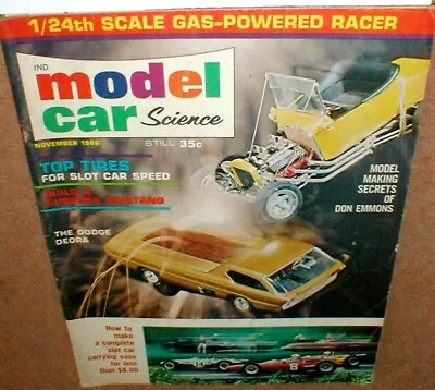 Model Car Science Nov 1966 Magazine Table Top Slot Car Racing Section Original • $19.99