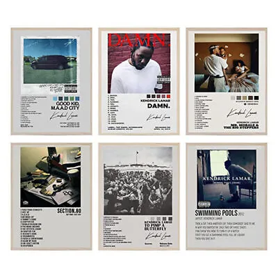 6Pcs Kendrick Lamar Posters Music Album Cover Aesthetic Wall Art Decor Fan Gift◢ • £11.49