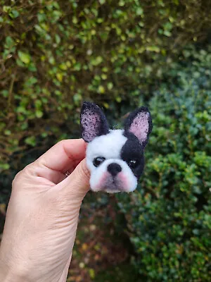 Handmade Needle Felted/  French Bulldog Brooch/Animal Brooch/Pin/Dog Lover • £14.99