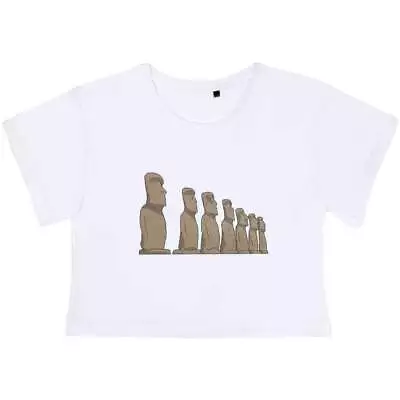 'Easter Island Statues' Women's Cotton Crop Tops (CO039994) • $15.15