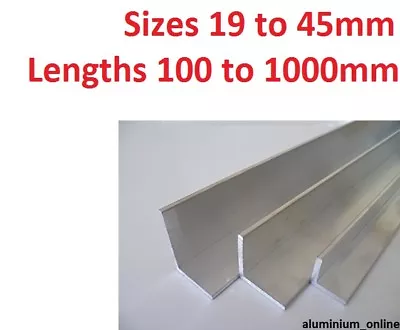 £4.62 • Buy ALUMINIUM ANGLE UNEQUAL 19mm 25mm 32mm 38mm 45mm L Profile Select Size & Length