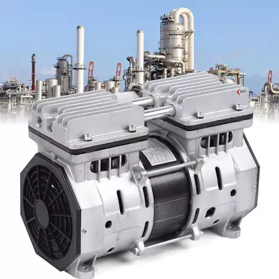 $140 • Buy Oil-free Vacuum Pump 370w Oilless Piston High Flow Air Pump+Silencer+Capacitor