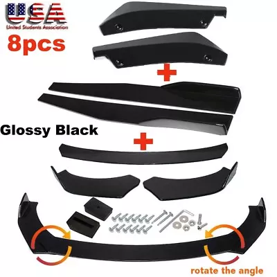 $38.16 • Buy For Toyota Corolla Front Rear Bumper Lip Splitter Spoiler Body Kit+Side Skirt