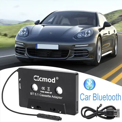 Bluetooth 5.1 Audio Stereo Car Cassette Tape Adapter For IPhone Android MP3 CD • $10.33