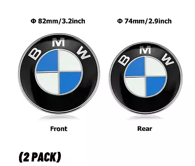 BMW Emblems Hood & Trunk 82mm + 74mm BMW Logo Replacement E30 E36 E46 Universal • $19.88