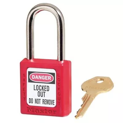 Master Lock 410Red Lockout Padlock Keyed Different Thermoplastic 1 1/2 In • $10.05