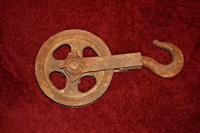 Antique Yale & Towne Nautical Barn Pulley Wheel Hook LARGE Stanford Conn. • $109.99