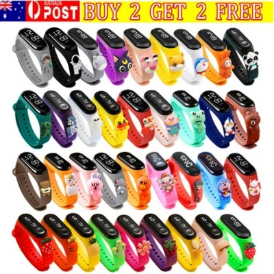 $8.89 • Buy Waterproof Kids Digital Led Watch Cute Cartoon Sports Kids Wrist Watch Bracelet