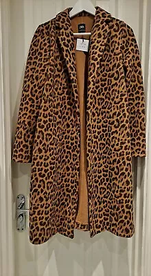 $36.60 • Buy Zara Leopard Print Coat With Side Pockets BNWT M