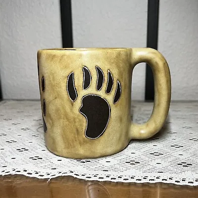 Mara Mexico Stoneware Animal Paw Bear Claw Chunky Coffee Mug Brown Tan Signed • $24