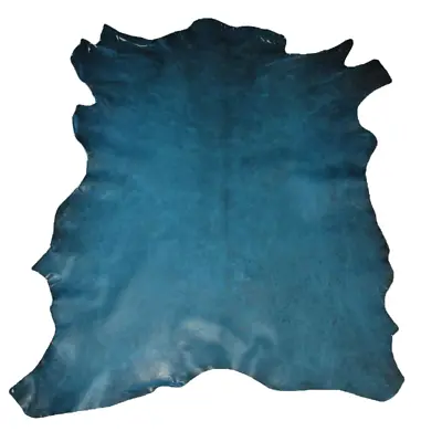 $19.19 • Buy Unique Turquoise Waxed Distressed Goatskin Leather Hide - Seconds