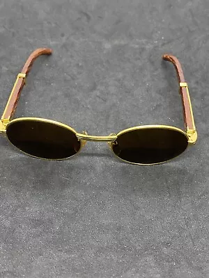 Vintage CARTIER 80's  Sunglasses Giverny 130b Bubinga Wood Eyeglasses • $2400