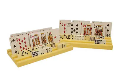 2 Domino Racks And Card Holders Dominoes Mexican Train Game Holder Rummy Poker • $17.99