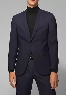 $895 Hugo Boss Men's 'Novan6/Ben2' Slim Fit Wool Dark Blue Suit 40R • $385