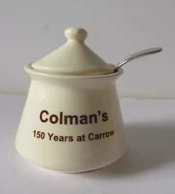 Colmans Mustard Pot 150 Years At Carrow Holkham Pottery With Spoon • £20