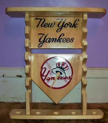 Mini Bats New York Yankees Display Shelf For 6 Mini Bats Wall Hanging  Pinewood • $89.95