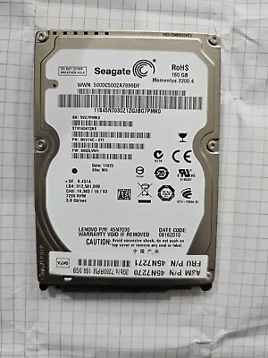 Seagate Momentus 7200.4 160GB ST9160412ASG 2.5   SATA HDD Laptop Hard Drive  • £5