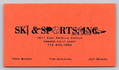 Vintage Business Card Ski & Sports Inc Orange California Spalding Bowen • $7.99