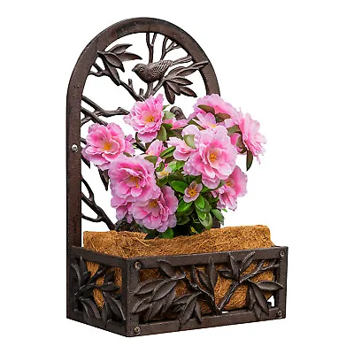 Woodside Cast Iron Wall Mounted Hanging Garden Planter Basket With Coco Liner • £29.99