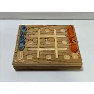 Vintage Handmade Tic-Tac-Toe Game - Wooden With Marbles • $10.92