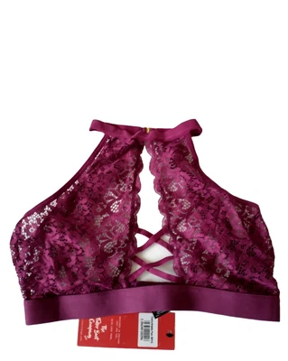 £12.50 • Buy Tutti Rouge Burgundy Lace High Neck Bra Bralette Large Bust BNWT