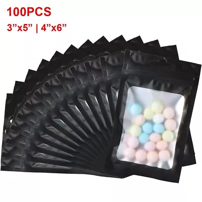 100pcs Mylar Bags Smell Proof Food Storage Bags Resealable Packaging Foil Pouch • $8.23