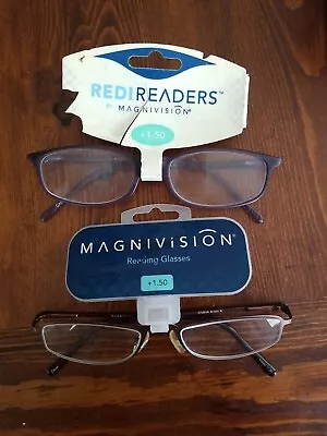 Magnivision Eyewear Lot Of 2 Reading Glasses +1.50 • $14.99