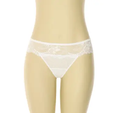 LA PERLA Brigitta White Lace-Trim Thong Panties L70813 Woman's Size Large • $151.24