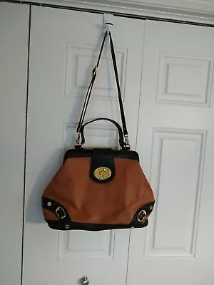 $35.99 • Buy Emma Fox Brown/black Leather Shoulder Satchel/tote Large 11 X 17  Nice Condition