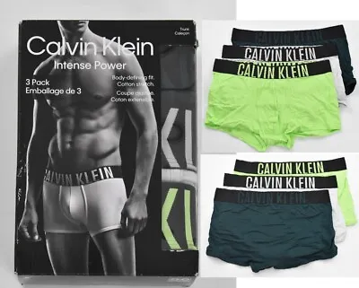 Men's Calvin Klein 3 Pack Intense Power Cotton Stretch Trunk Underwear NB2596 • $30