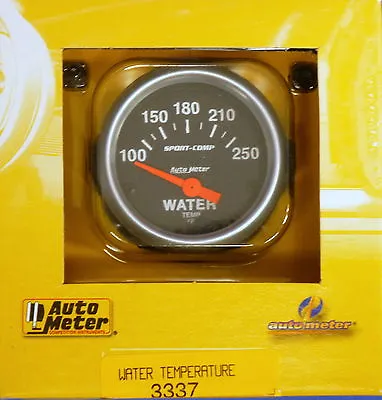 Auto Meter 3337 Sport Comp Electric Water Temperature Gauge Temp 100 - 250 Deg • $79.99