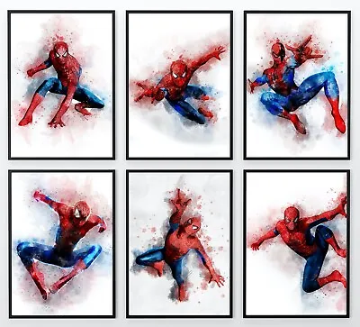 £5.49 • Buy Spiderman Watercolour Marvel Print Poster Wall Art Childrens Bedroom A3 A4 A5