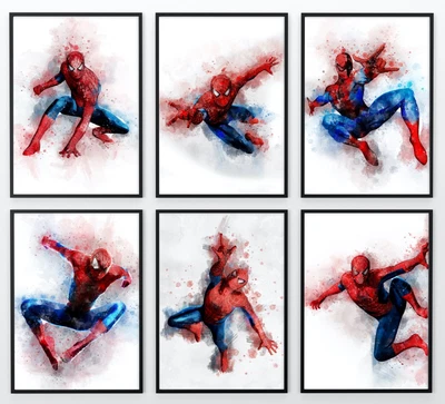 £5.49 • Buy Spiderman Watercolour Marvel Print Poster Wall Art Childrens Bedroom A3 A4 A5
