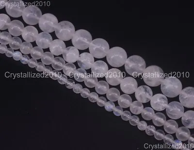 Natural AAA Rainbow Moonstone Gemstone Round Ball Beads 4mm 6mm 8mm 10mm 15  • $8.96