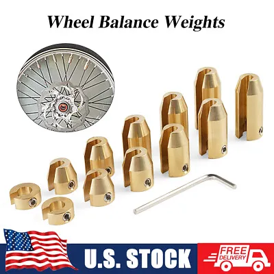 12 Pack Brass Wheel Spoke Balance Weights Kit For Super MotoDual SportVintage • $22.99