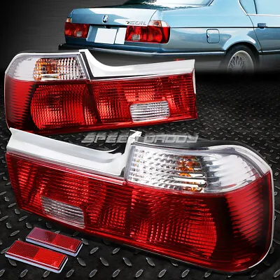 $79.99 • Buy For 88-94 Bmw 7-series E32 Pair Red/clear Lens Tail Light Brake Reverse Lamps
