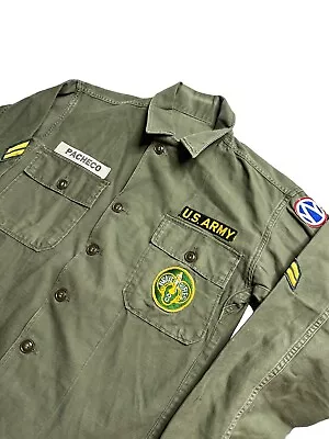 Vintage US Army OG-107 Shirt Jacket M Korean War 1950s First Pattern Patches • $35.69