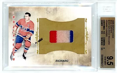 2009 Sportkings Maurice Richard Box Topper 1/1 Used Jersey Graded Bgs Gem 9.5 • $995